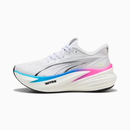 Женские беговые кроссовки Puma MagMax NITRO 2, бело‑сине‑розовые