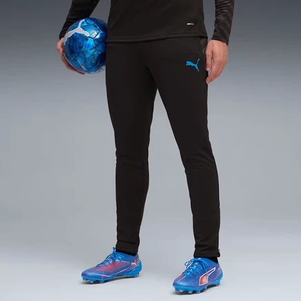 Мужские футбольные тренировочные штаны Puma individualCUP, черно-белые с ультра-синими акцентами