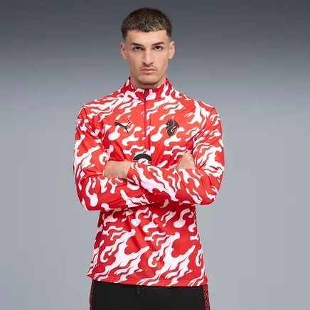 Мужская футболка с молнией Puma AC Milan AC Milan, бело-красная