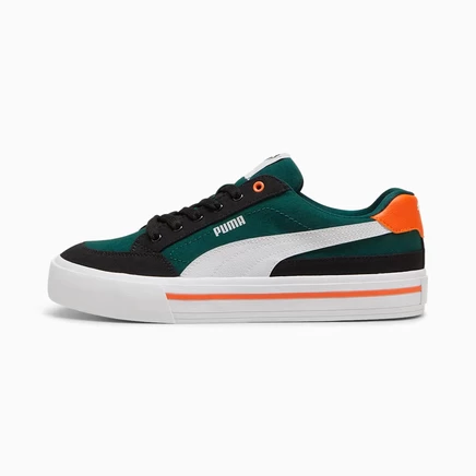 Мужские кроссовки Puma Court Classic Vulcanized, темно-зеленые/серебристо-белые