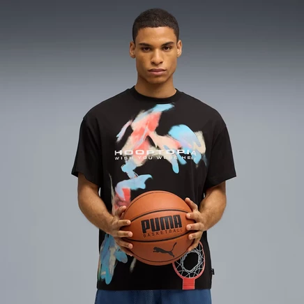Мужская баскетбольная футболка PUMA HOOPS Hooptopia, черная