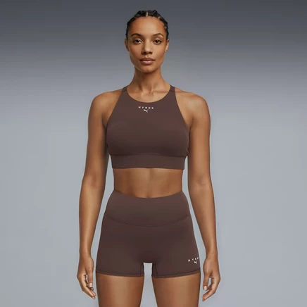 Женский спортивный бюстгальтер Puma x HYROX Shapeluxe High Neck, шоколадный