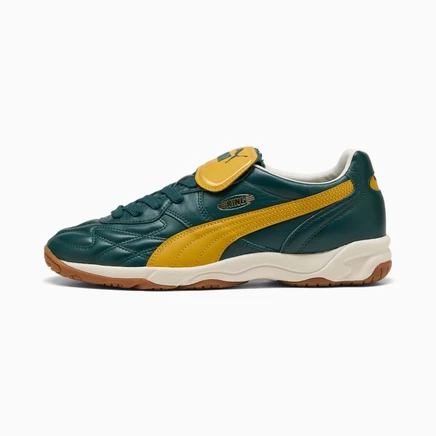 Кроссовки Puma King Indoor, зеленые/золотистые