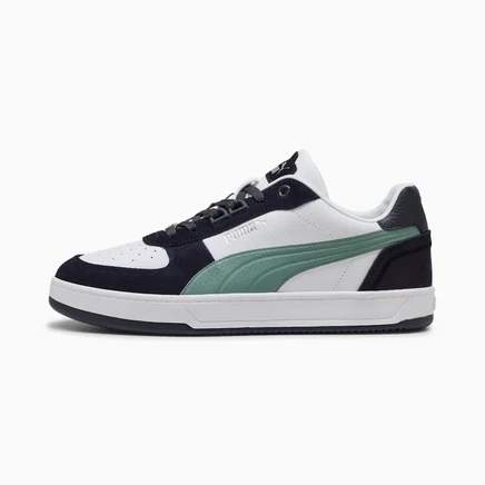 Мужские кеды Puma Caven 2.0 Lux Suede, бело-зеленые с темно-синим