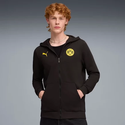 Мужская толстовка на молнии Puma BVB, черно-желтая