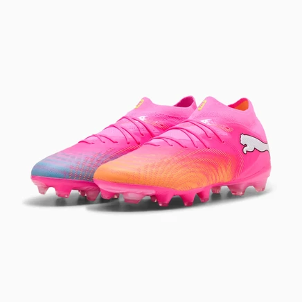 Женские футбольные бутсы Puma FUTURE 9 PRO, розово-бирюзово-белые