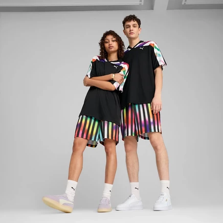 Мужские шорты 7″ Puma Equal Love Confederation, черные с принтом