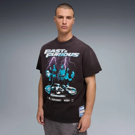 Мужская баскетбольная футболка Puma x Fast & Furious, черно-белая