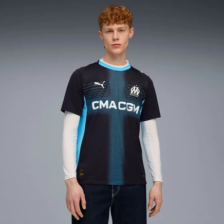 Мужская футболка Puma Olympique de Marseille 25/26 гостевая, темно-синяя/голубая