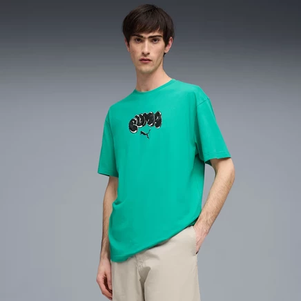 Мужская футболка PUMA House of Graphics, ярко-зеленая