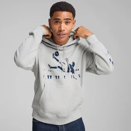 Мужское худи Puma House of Graphics, светло-серый меланж