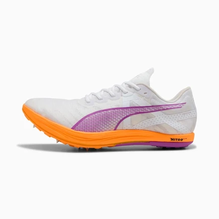 Шиповки Puma evoSPEED Crossfox Elite, бело‑жёлто‑малиновые