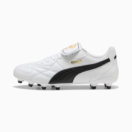 Мужские бутсы Puma KING TOP для твердого и искусственного покрытия, бело-черные
