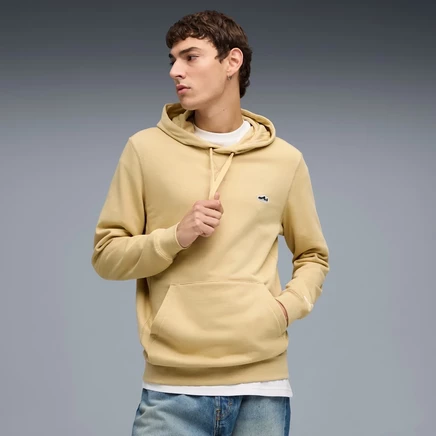 Мужское худи Puma Wardrobe Essentials Suede из французского трикотажа, песочно-серое