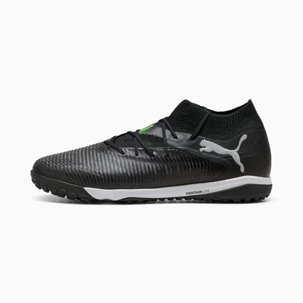 Мужские бутсы PUMA Future FUTURE 8 PRO, черно-серые с флуо-зелёным