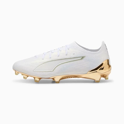 Мужские бутсы Puma ULTRA 6 ULTIMATE, бело‑золото‑чёрные