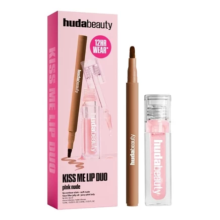 Набор для губ Huda Beauty Kiss Me Lip Duo, нюдово-розовый