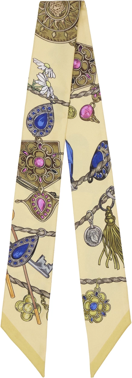 Женский шелковый шарф-лента Versace, желтый