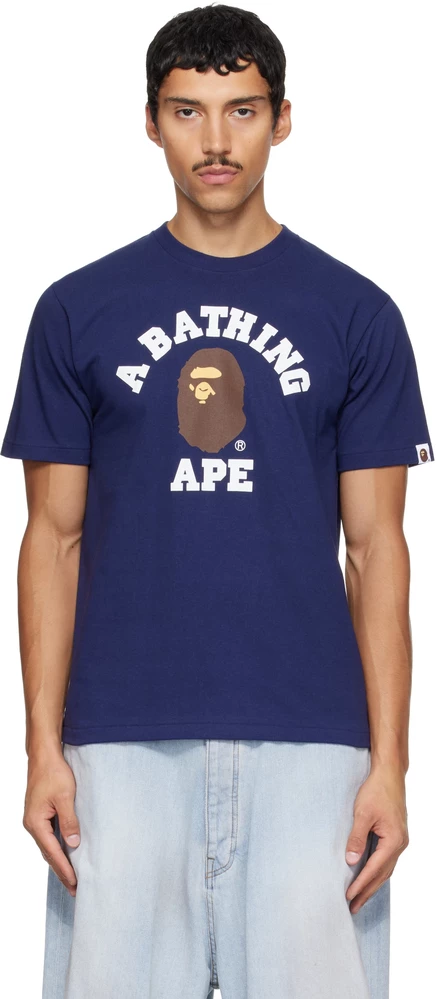 Мужская футболка BAPE College, темно-синяя