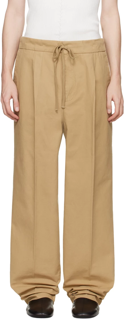 Мужские брюки Fear of God Essentials со складками, песочные