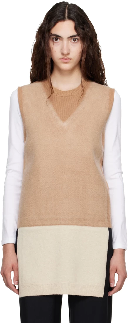 Женский жилет Maison Margiela из шерсти, бежево-экрю