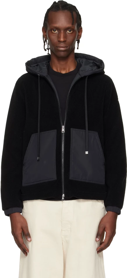 Мужское худи-кардиган Moncler Archivio на молнии, черное
