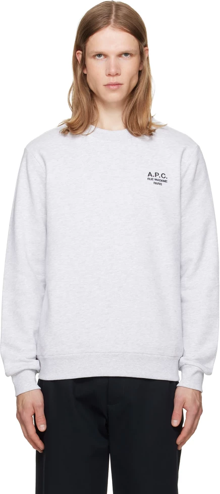 Мужской свитшот A.P.C. Standard «Rue Madame», светло-серый