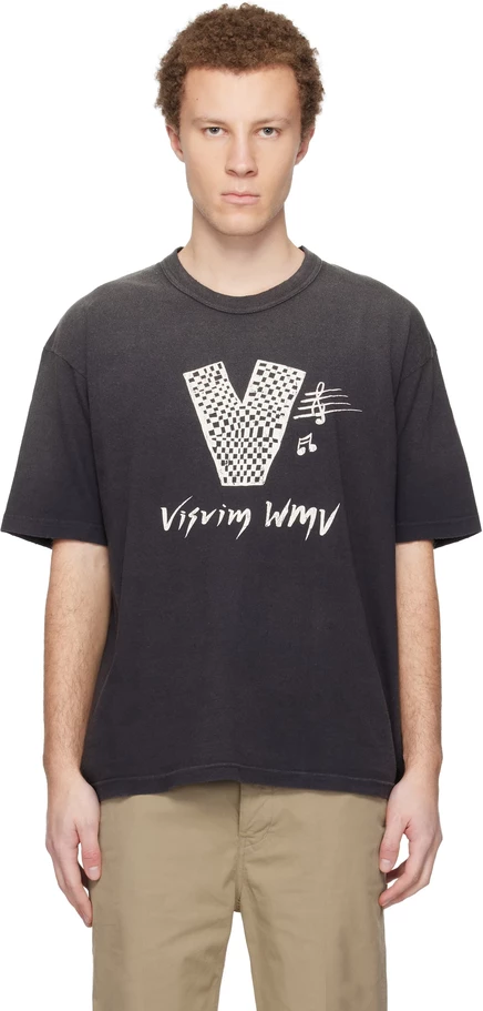 футболка visvim Black Jumbo S/S 'V' Crash черного цвета