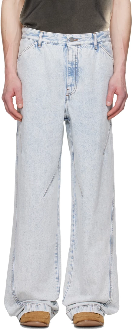 Мужские джинсы LGN Straight-Leg Pleats, синие