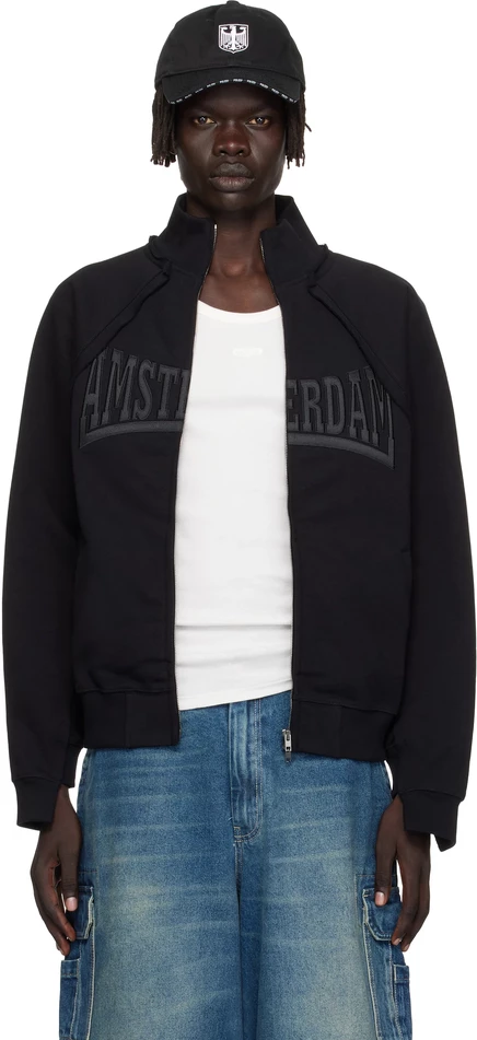 Мужская толстовка Vetements Amsterdam с нашивками, черная