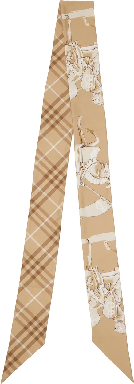 Женский шелковый шарф Burberry Archive Knight, бежевый