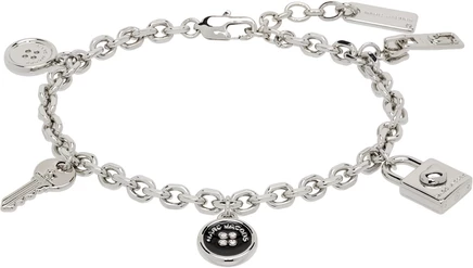 Женский браслет Marc Jacobs Button, серебристо-черный