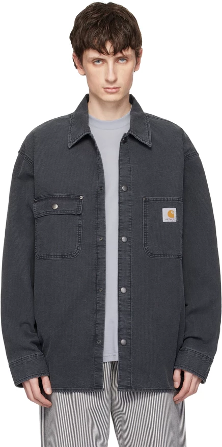 Незавершенная работа Carhartt, серая вельветовая рубашка Parrish obsidian