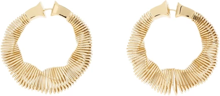 Маленькие серьги-кольца с квадратной спиралью ALAÏA или