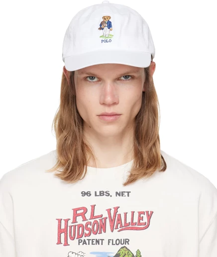 Мужская кепка Polo Ralph Lauren Polo Bear, белая