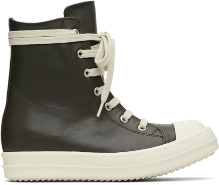 Женские высокие кеды Rick Owens Concordians, серо-молочные
