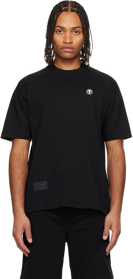 Черная футболка AAPE by A Bathing Ape с надписью 
