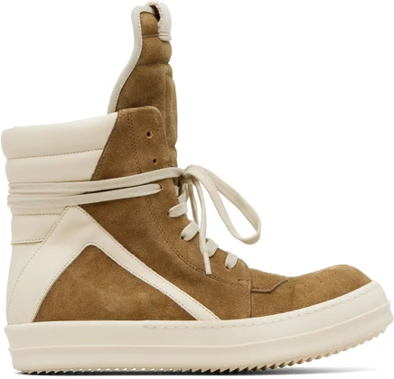 Мужские кроссовки Rick Owens Geobasket, коричнево-белые