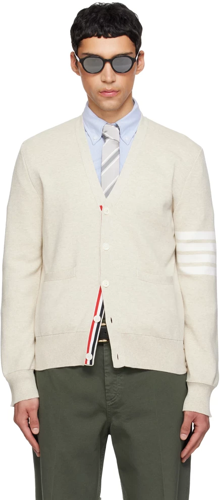Мужской кардиган Thom Browne 4-Bar Milano, бежевый