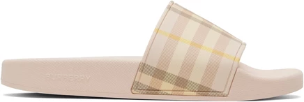 Женские шлепанцы Burberry Pink Check Slides, розовые
