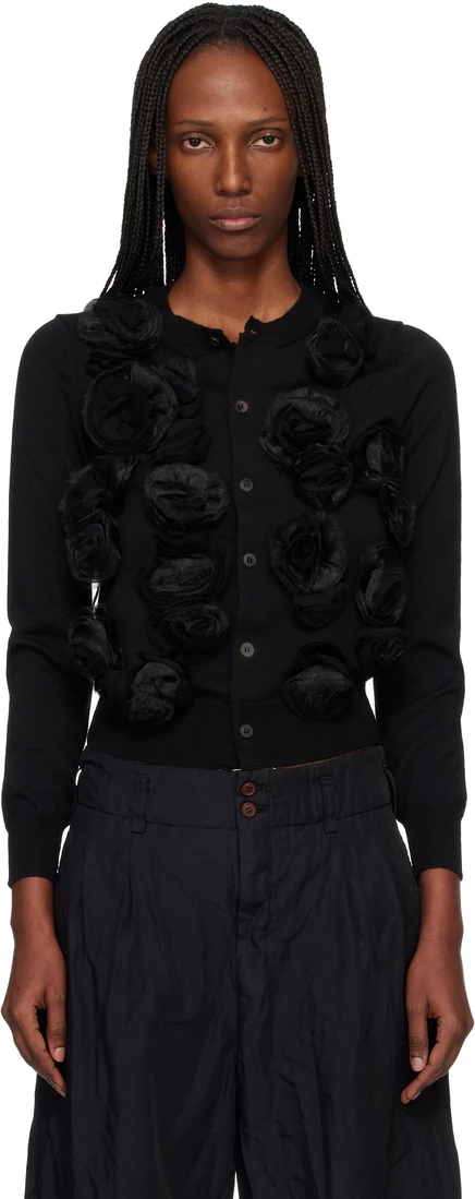 Женский кардиган Comme des Garçons X Flower, черный