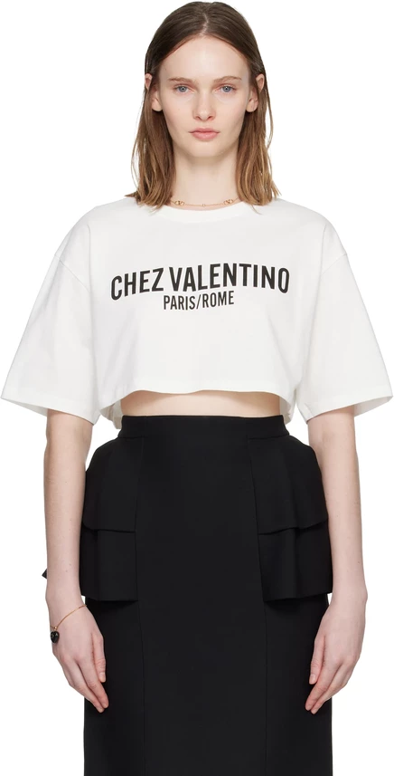 Женская футболка Valentino Chez Valentino, бело-черная