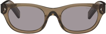 Мужские очки Prada Eyewear Collection, прозрачно-коричневые