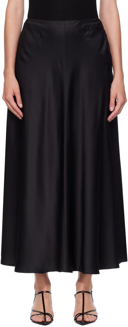 LISA YANG Black Full Midi Skirt midnight