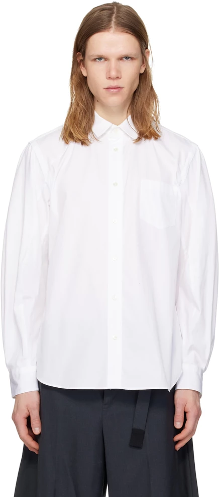 Мужская рубашка Sacai White Poplin, слоновая кость