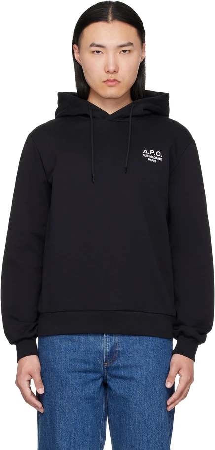 Мужское худи A.P.C. Standard «Rue Madame», черное/белое