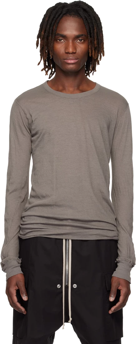 Футболка Rick Owens Gray Temple Basic LS от пыли