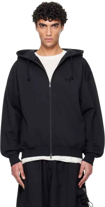 Мужское худи Y-3 Brushed Terry на молнии, черное