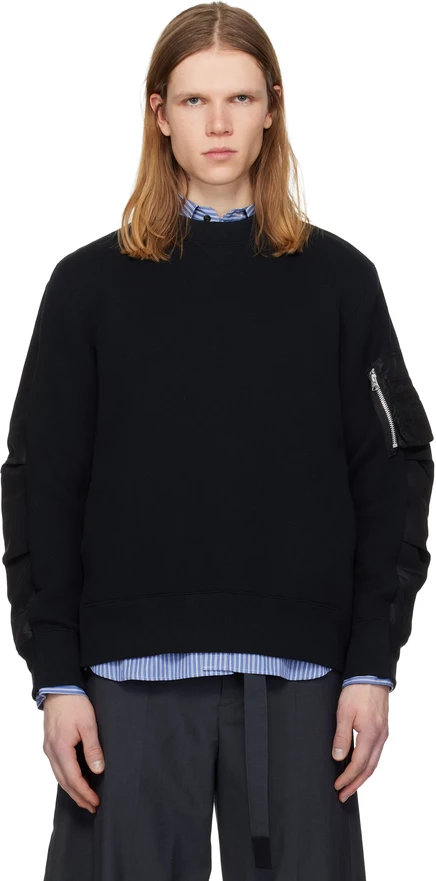 Мужской свитшот Sacai Sponge, черный