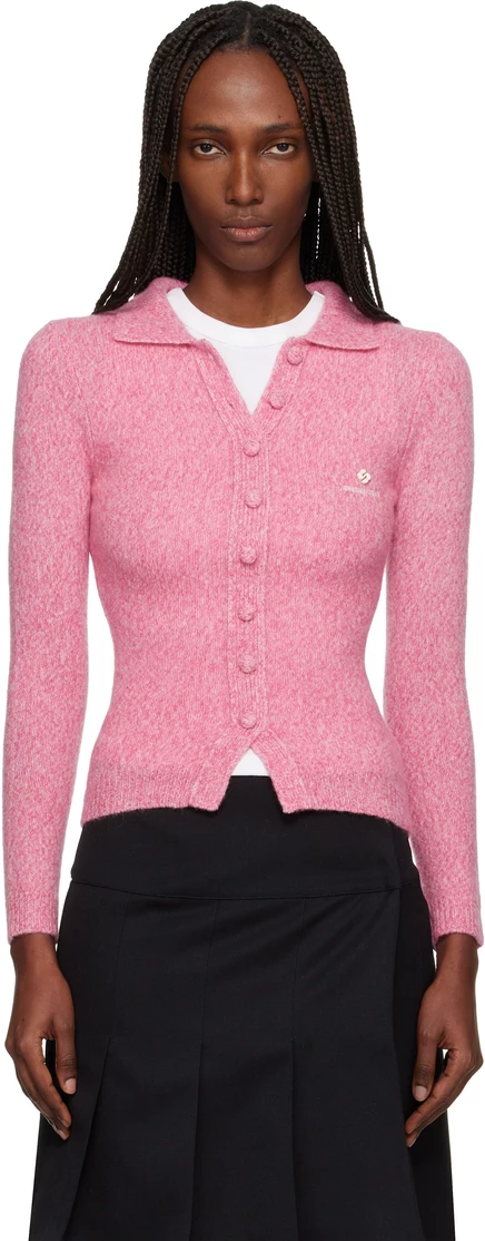 Приталенный кардиган с лацканами SHUSHU/TONG Pink розовый